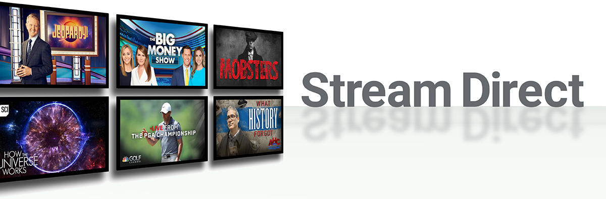 Stream Direct screens on white background